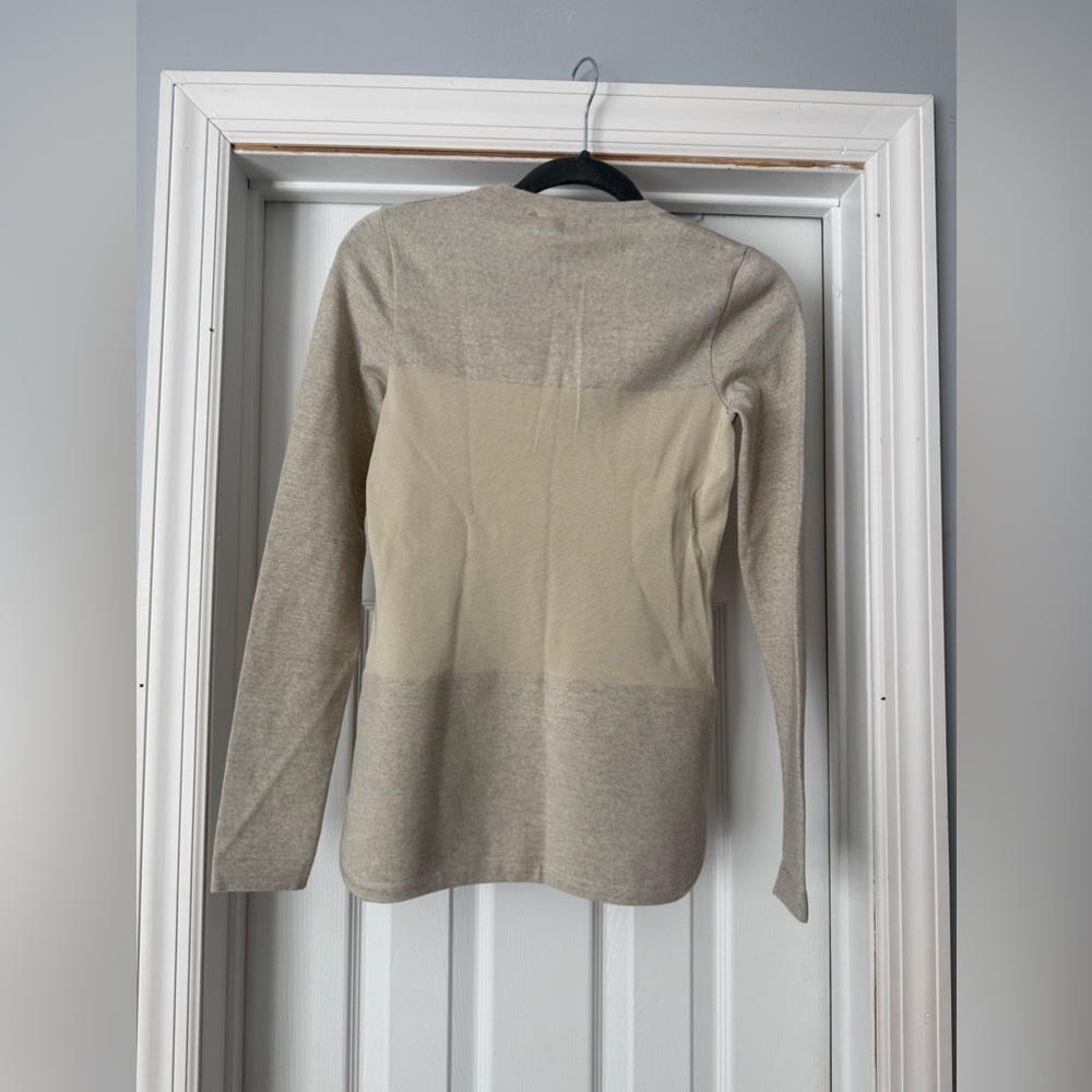 ISABEL MARANT Ascah paneled wool blend sweater 38 beige stretch classic top - Picture 4 of 5